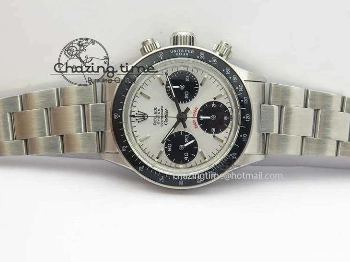 0112 Daytona 6263 SS White Black Dial Black Tachymeter Bezel On SS Bracelet Venus Premium 3858
